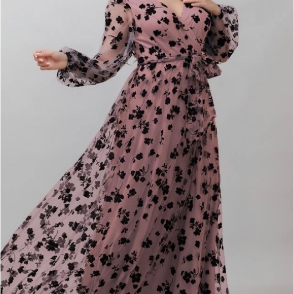 SHEIN Dresses & Skirts - SHEIN Belle Contrast Floral Mesh Belted Dress New